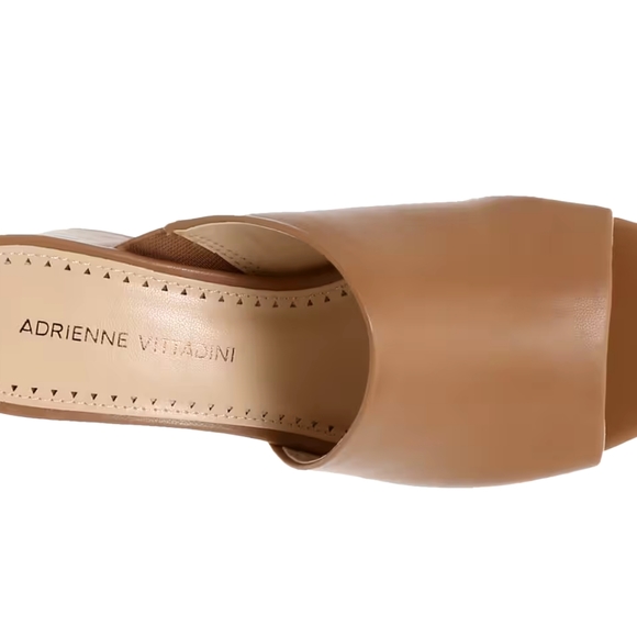 Adrienne Vittadini Faux Leather Block Heel Open Toed Mule Sandal - Picture 6 of 7